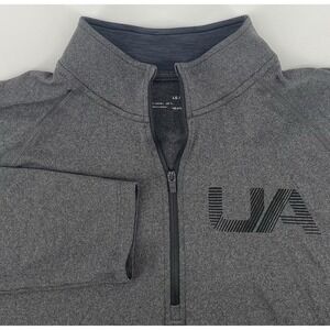 Under Armour 1/4 Zip Heather Gray Mens Size Large Pullover Performance Heatgear
